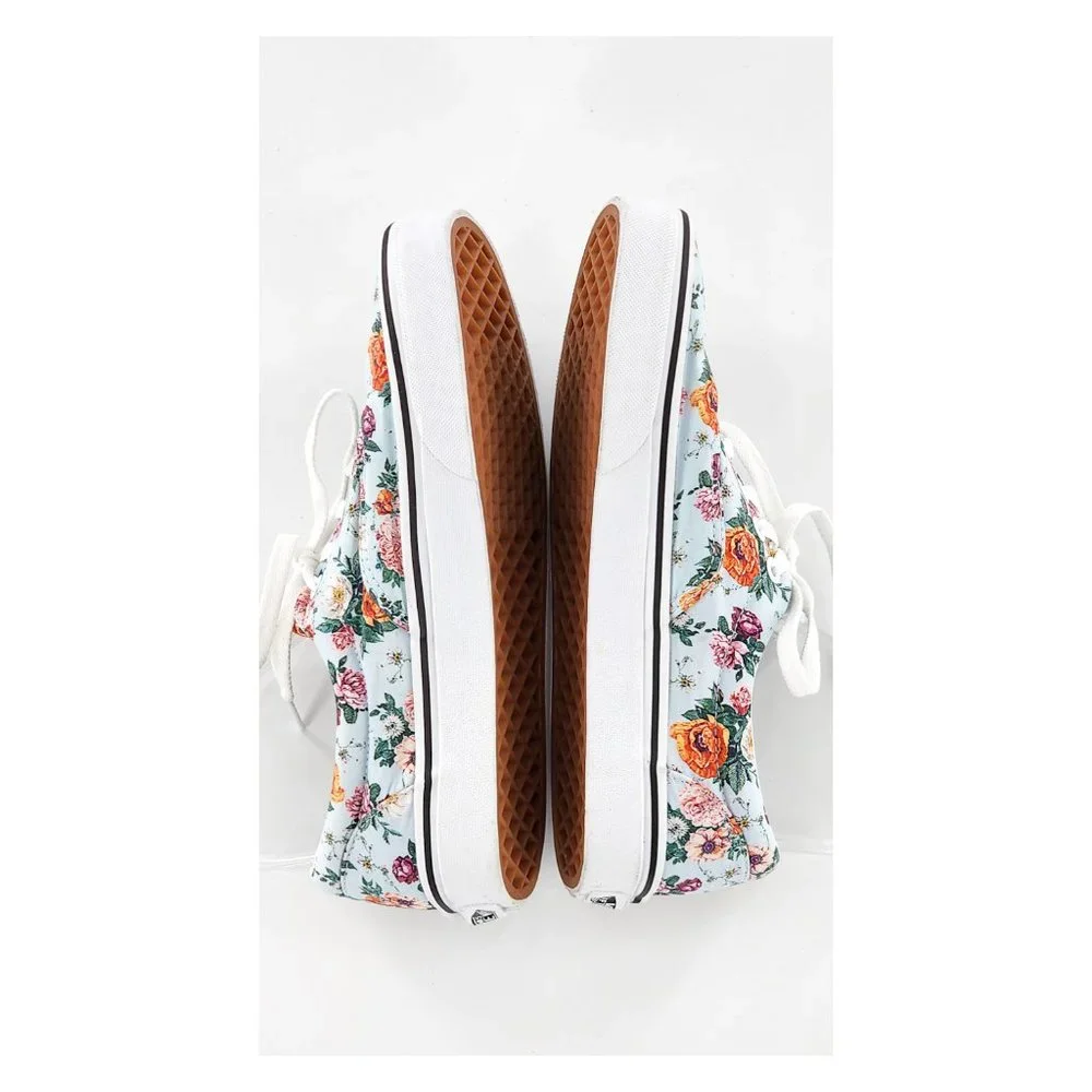 VANS Floral Print Lace Up Canvas Sneakers Unisex - Picture 9 of 12